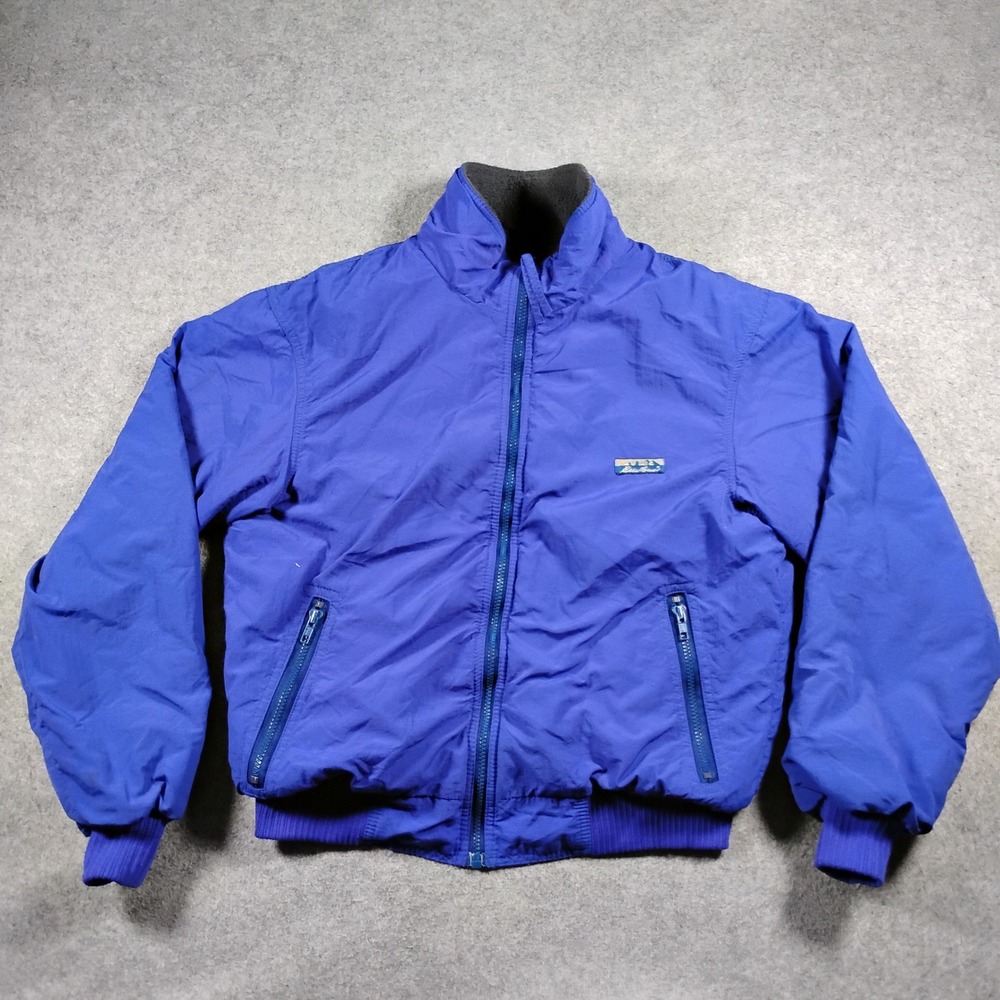 Vintage Eddie Bauer Men's Blue Windfoil Fleece Lined Bomber Jacket Size Small